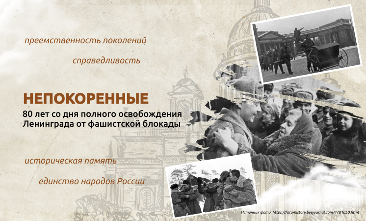 Разговоры о важном &amp;quot;Непокоренные. 80 лет со дня полного освобождения Ленинграда от фашистской блокады&amp;quot;.